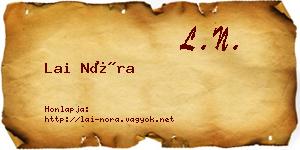 Lai Nóra névjegykártya