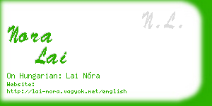 nora lai business card